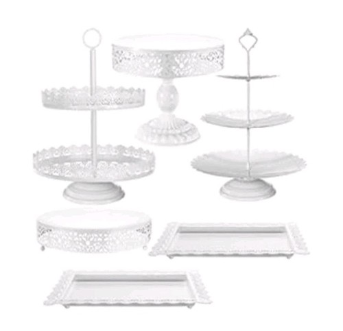 White dessert buffet set - dessert,