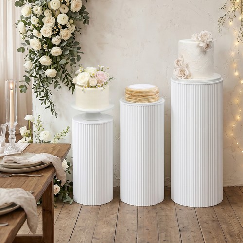 3pcs metal pleated cylinder - metal,