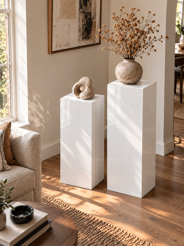 White display pedestal stand - white,