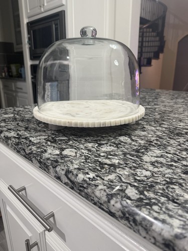 Marble cake stand - cake, glass
