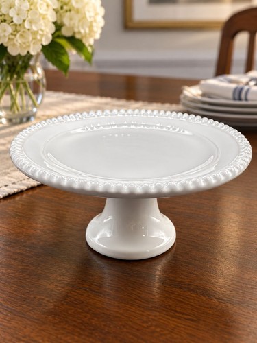 White ceramic beaded edge - beaded,