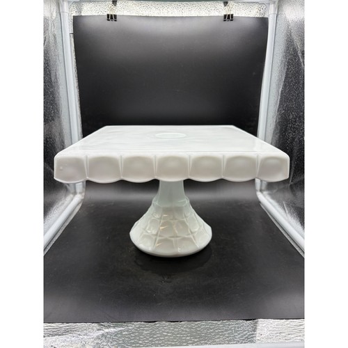 Vintage milk glass - square, cake