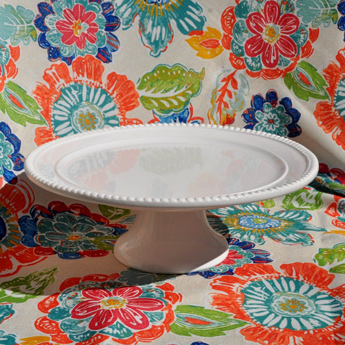 White pedestal cake stand - cake,