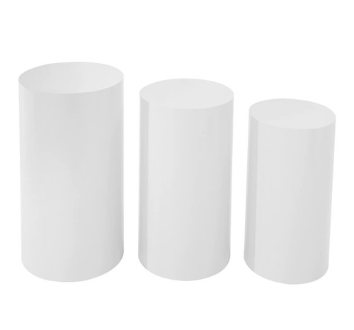 White piece round pedestal - round,