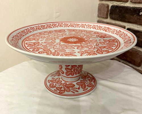 White red floral ceramic - &,